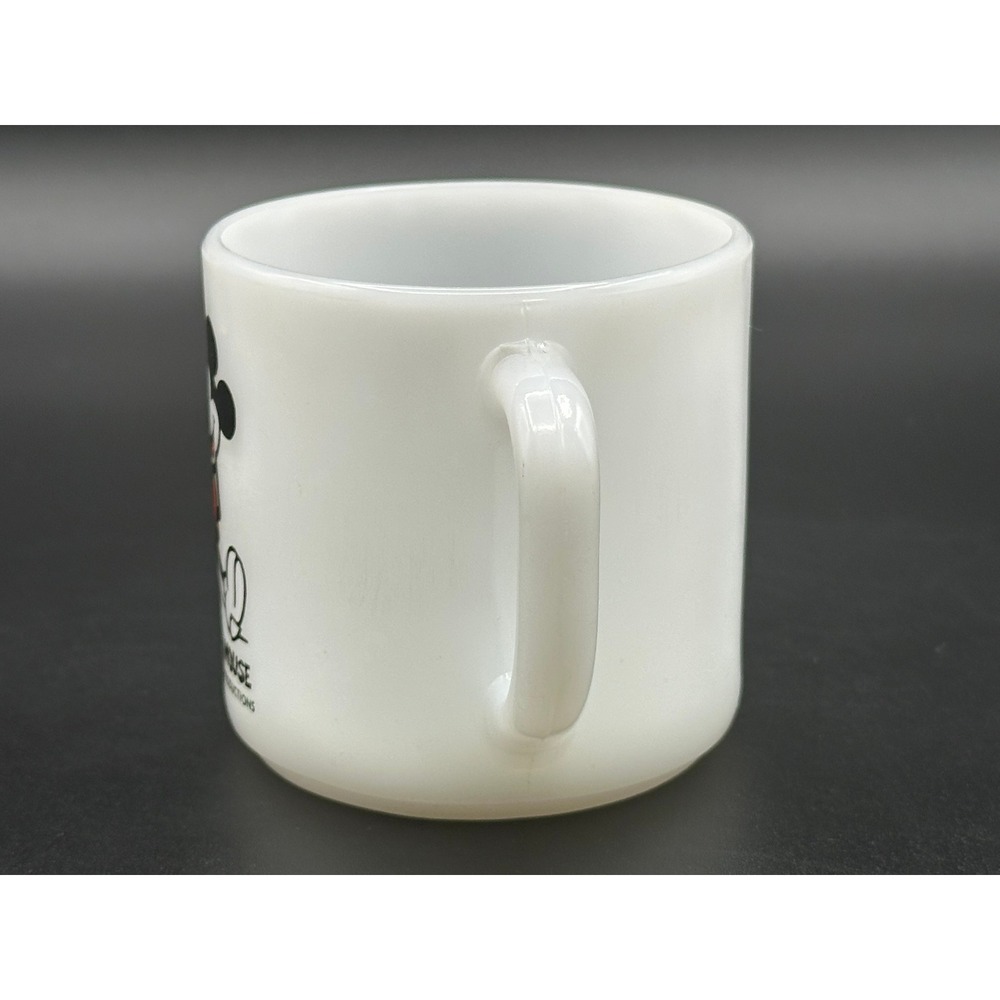Vintage Federal Glass Mickey Mouse Milk Glass Coffee Mug Disney USA White - Picture 7 of 9